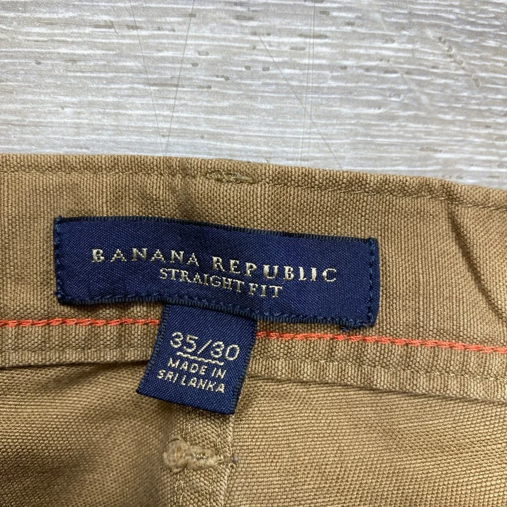 Banana Republic Pants Mens‎ 35x30 Brown Cotton Linen Straight Fit Casual Summer